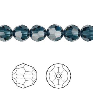 Bead 12pk Montana, Crystal Passions® 8mm round 5000
