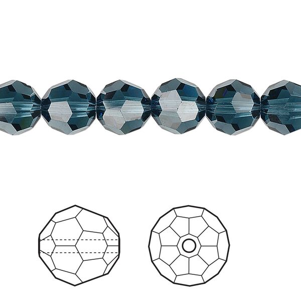 Bead 12pk Montana, Crystal Passions® 8mm round 5000 image number 0