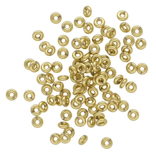 Jump ring, brass, 3mm soldered round, 1.2mm inside diameter, 18-19 gauge. Sold per pkg of 100. image number 0