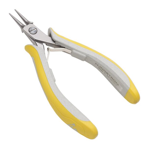 Pliers, Lindstrom® EX series, round-nose, plastic and alloyed steel, yellow and grey, 5 inches. Sold individually. image number 0