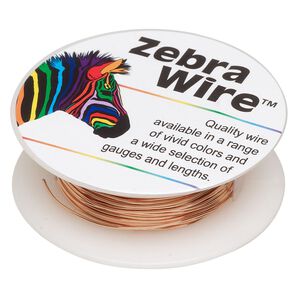Wire, Zebra Wire™, natural copper, round, 22 gauge. Sold per 15-yard spool.