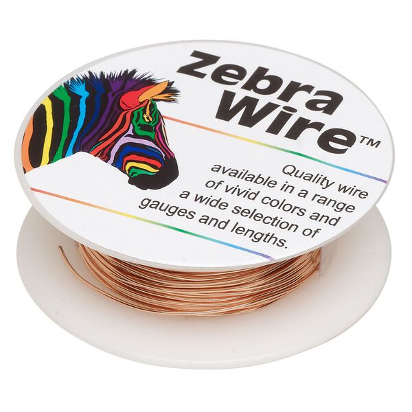 Wire, Zebra Wire™, natural copper, round, 22 gauge. Sold per 15-yard spool. image number 0