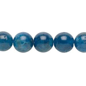 Blue apatite 1pkg1, round bead natural 8 inch 10mm