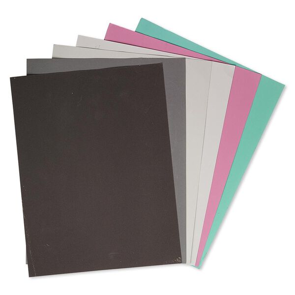 Emery paper, paper, assorted colors, 1/0 to 6/0 grit, 11x8-1/2 inches. Sold per 6-piece set. image number 0