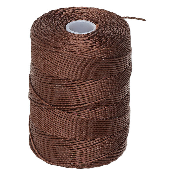 Thread, C-Lon®, nylon, brown, 0.5mm diameter. Sold per 92-yard spool. image number 0