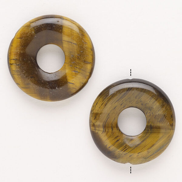 Tigereye 1pkg2, donut bead natural B grade, 30-32mm image number 0