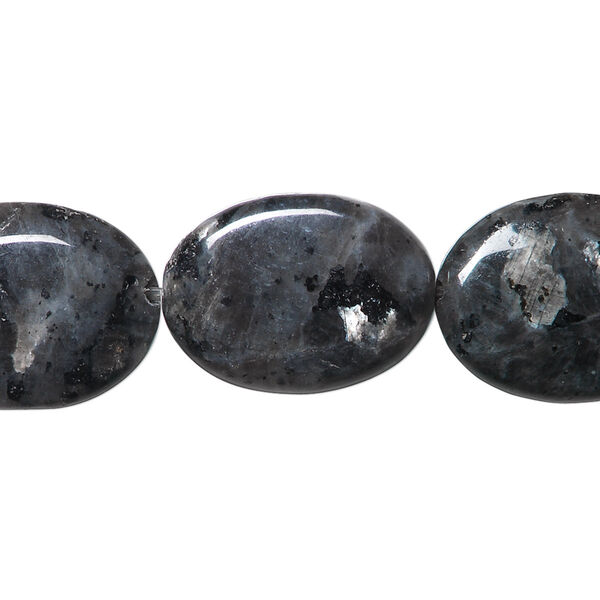 Bead, blue labradorite (natural), 20x15mm flat oval, B- grade, Mohs hardness 6 to 6-1/2. Sold per 15-1/2" to 16" strand. image number 0