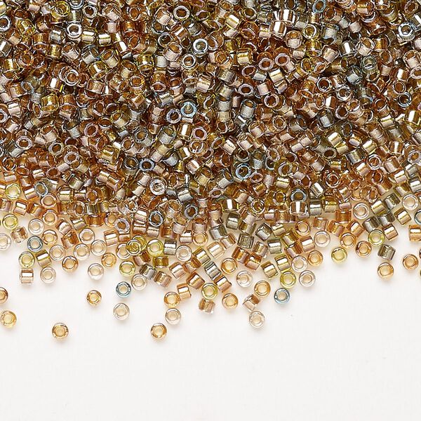 Seed bead, Miyuki Delica®, glass, pkg/7.5g, #11 round, transparent inside dyed color metallic mix (DB0981). image number 0