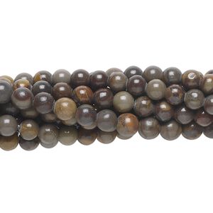Brown chrysanthemum stone 1pkg10, round bead natural 15.5-16 inch 4mm