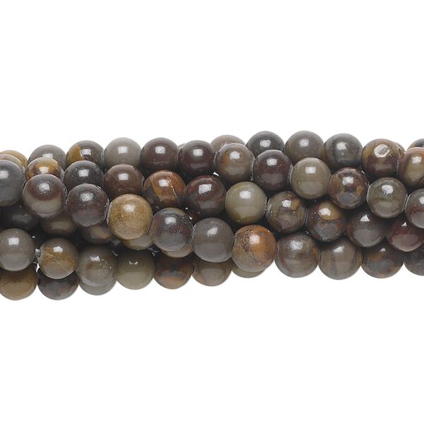 Brown chrysanthemum stone 1pkg10, round bead natural 15.5-16 inch 4mm image number 0