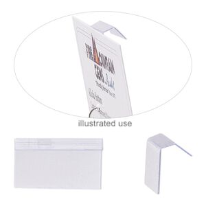 Earring card, PVC plastic, clear, 1 x 1/2 inch rectangle with adhesive front and no holes. Sold per pkg of 100.
