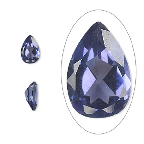 Gem, cubic zirconia, amethyst purple, 9x6mm faceted pear, Mohs hardness 8-1/2. Sold individually. image number 0
