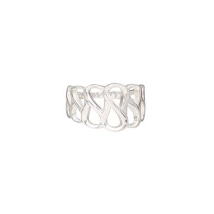 Ring, sterling silver, 12mm wide with cutout design, size 7. Sold individually.
