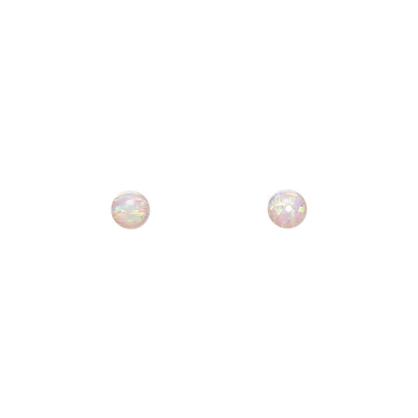 Bead, "opal" (silica and epoxy) (man-made), pink, 4mm round. Sold per pkg of 2. image number 0
