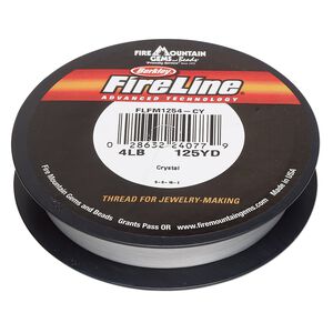 Thread, Berkley® FireLine®, gel-spun polyethylene, crystal, 0.13mm diameter 4-fiber braid, 4-pound test. Sold per 125-yard spool.