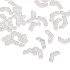 Bead, Preciosa, Czech pressed glass, clear, 8.5x4.5mm double-drilled chevron. Sold per pkg of 30.