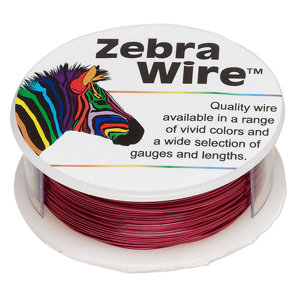 Wire, Zebra Wire™, color-coated copper, magenta, round, 24 gauge. Sold per 1/4 pound spool, approximately 71 yards. image number 0