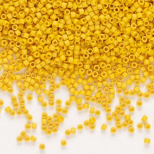 Seed bead, Delica®, glass, pkg/250g, #11 round, opaque matte glazed banana (DB-2285).
