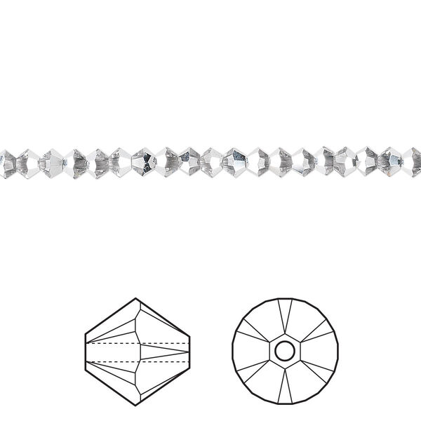 Bead 48pk crystal CAL, Crystal Passions® 3mm bicone 5328 image number 0