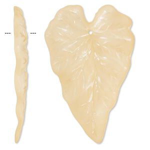 Focal, acrylic, frosted orange, 50x32mm leaf. Sold per pkg of 25.