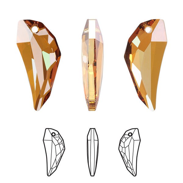 Focal 1pk crystal copper, Crystal Passions® 30x14mm pendant pegasus 6150 image number 0