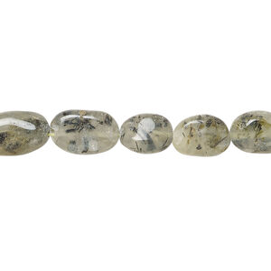 Prehnite 1pkg1, hand-cut puffed oval bead natural, 13 inch 9x6mm-12x8mm