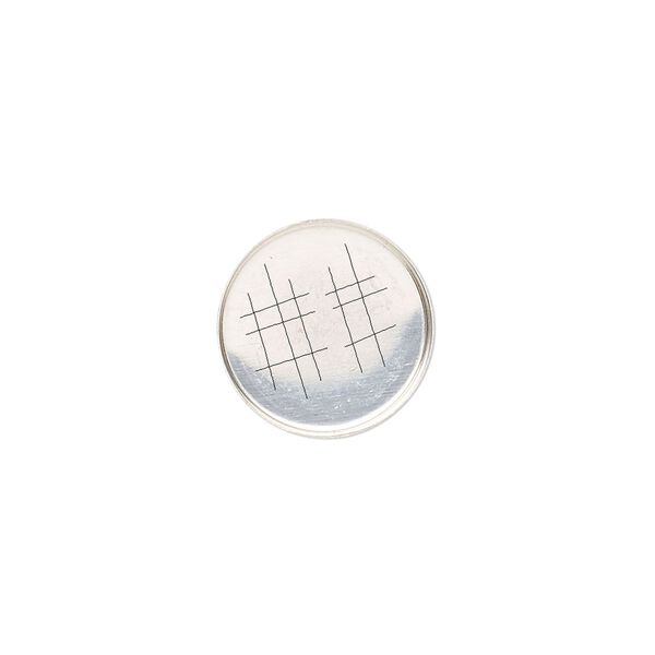 Bezel cup, sterling silver, solid back, 14mm unpolished round. Sold per pkg of 2. image number 0