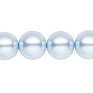 Pearl 1pk light blue, Celestial Crystal® 14mm round 15.5-16 inch