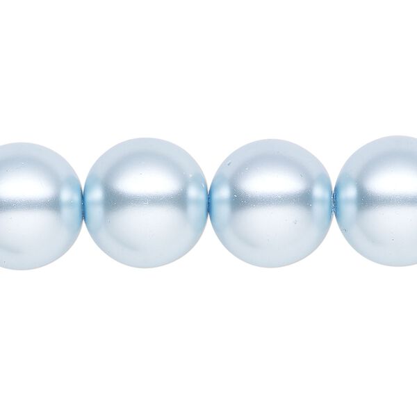 Pearl 1pk light blue, Celestial Crystal® 14mm round 15.5-16 inch image number 0