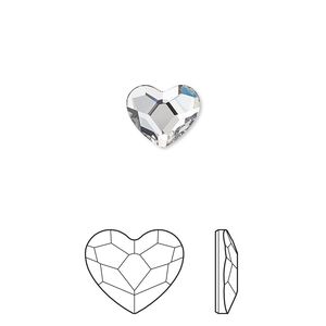 Flat back 144pk crystal foil back, Swarovski® hotfix 10x8.5mm heart 2808HF