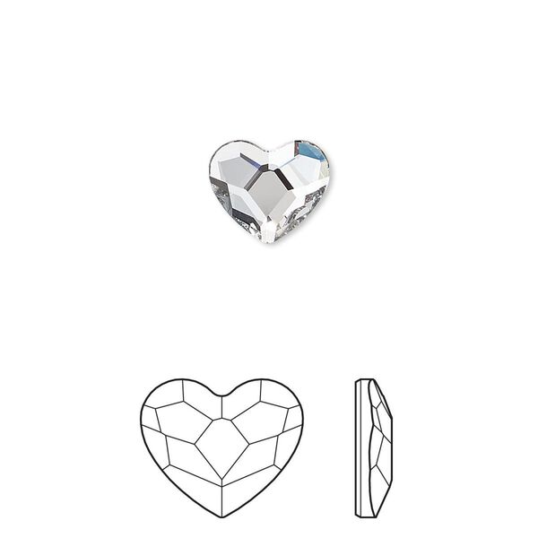 Flat back 144pk crystal foil back, Swarovski® hotfix 10x8.5mm heart 2808HF image number 0