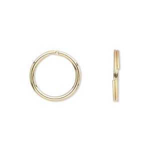 Split ring, gold-finished steel, 15mm round. Sold per pkg of 100.