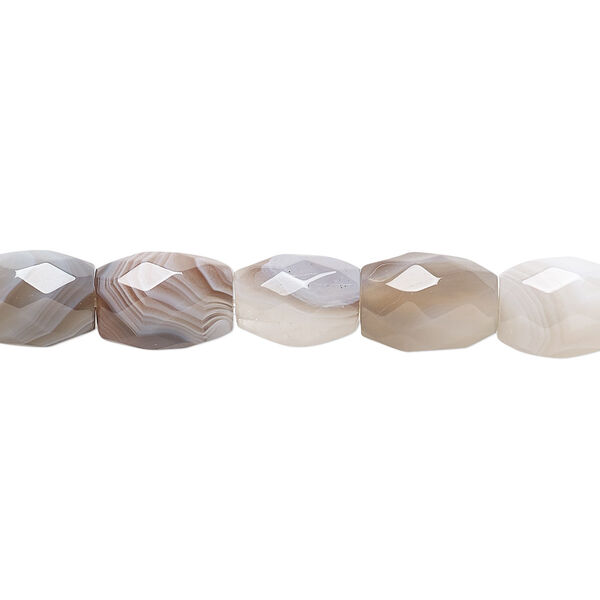 Bead, Botswana agate (natural), 10x8mm faceted barrel, B grade, Mohs hardness 6-1/2 to 7. Sold per 15-1/2" to 16" strand. image number 0
