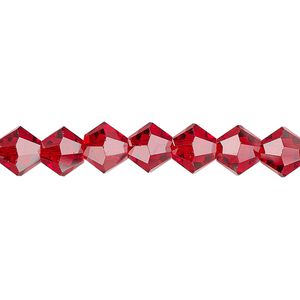 Bead 1pk transparent red, Celestial Crystal® 8mm bicone 15.5-16 inch