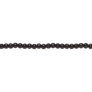 Bead, Czech pressed glass, opaque black, 2mm round. Sold per 15-1/2" to 16" strand.