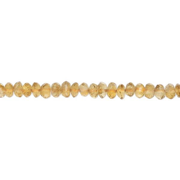 Golden citrine 1pkg1, hand-cut tumbled faceted rondelle saucer bead 14 inch 3x1mm-5x3mm image number 0