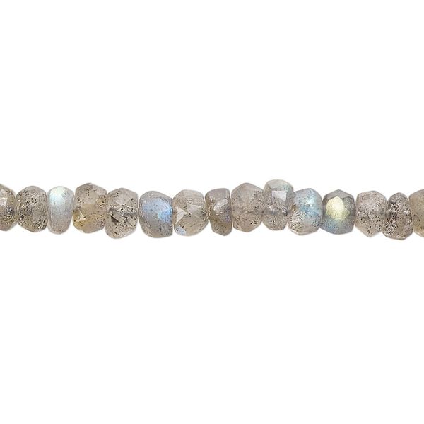 Labradorite 1pkg1, hand-cut faceted rondelle bead natural 13 inch 4x3mm-5x4mm image number 0