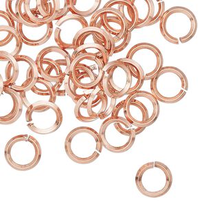 Jump ring, copper, 8mm hand-cut round diamond wire, 5.2mm inside diameter, 16 gauge. Sold per pkg of 50.