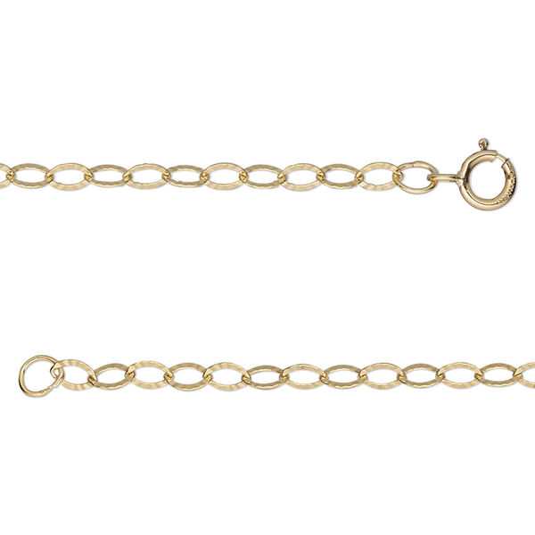 Chain, 14Kt gold-filled, 2.7mm oval starburst, 16 inches with springring clasp. Sold individually. image number 0