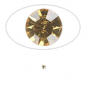 Chaton, glass rhinestone, light topaz, foil back, 1.8-1.9mm faceted round, PP12. Sold per pkg of 72.