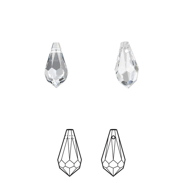 Drop 24pk crystal, Crystal Passions® 11x5.5mm pendant teardrop 6000 image number 0