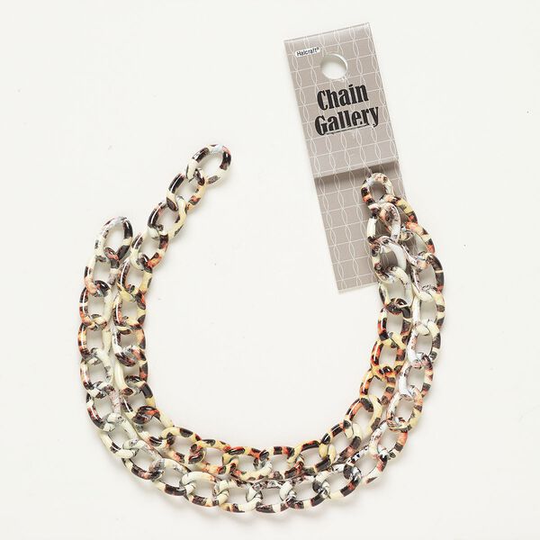 Chain anodized aluminum 1pk 9.6mm curb, multicolored 18 inch image number 0