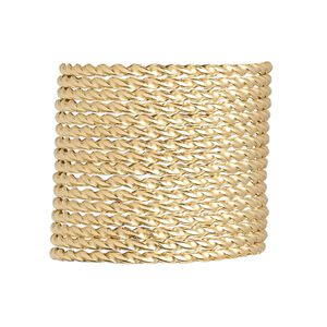 Wire, 12Kt gold-filled, dead-soft, twisted round, 13.5 gauge. Sold per pkg of 5 feet.