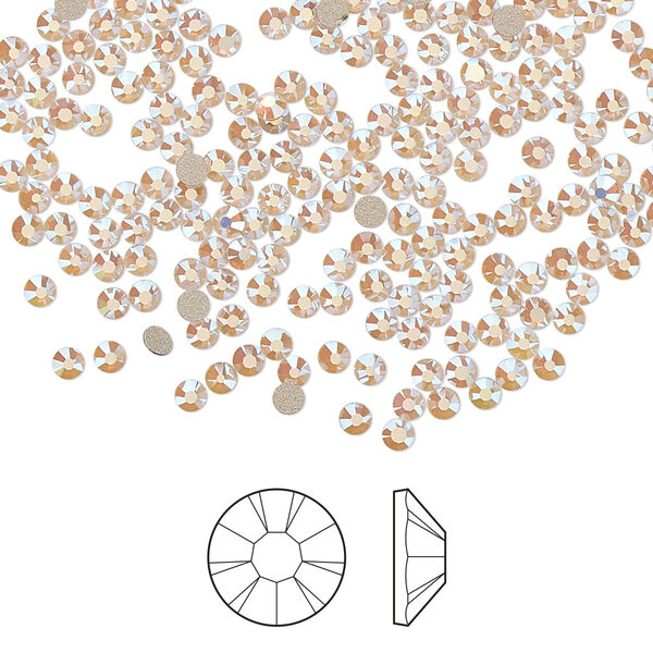 Flat back 1440pk rose opal AB foil back, Preciosa MAXIMA Czech crystal rhinestone 2.1-2.3mm chaton rose round SS7 image number 0
