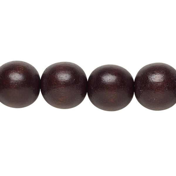Bead 1pkg1, Taiwanese cheesewood (dyed / waxed), chocolate brown, 11-12 round, 15-1/2 to 16 inches. image number 0