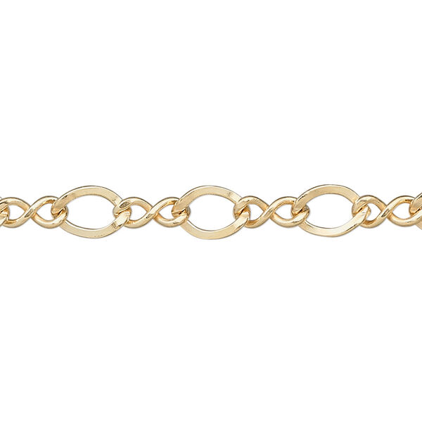 Chain, 14Kt gold-filled, 7x6mm figure 8. Sold per pkg of 5 feet. image number 0