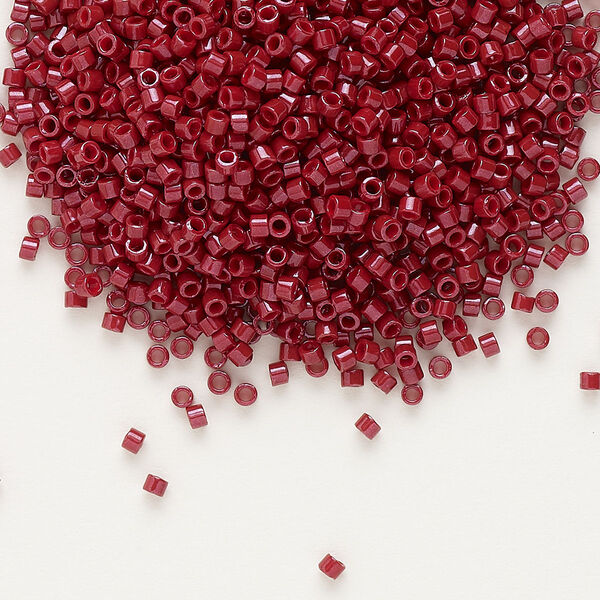 Seed bead, Delica®, glass, pkg/7.5g, #11 round, opaque brick red (DB-0654). image number 0