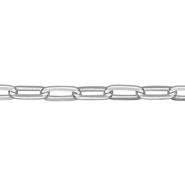 Chain, anodized aluminum, silver, 4.5mm paperclip. Sold per pkg of 5 feet. image number 0