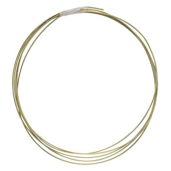 Wire, anodized niobium, yellow, half-hard, round, 20 gauge. Sold pkg of 5 feet. image number 0