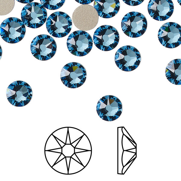 Flat back 144pk cool blue foil back, Crystal Passions® Regenerated 6.32-6.5mm rose round SS30 2088 image number 0